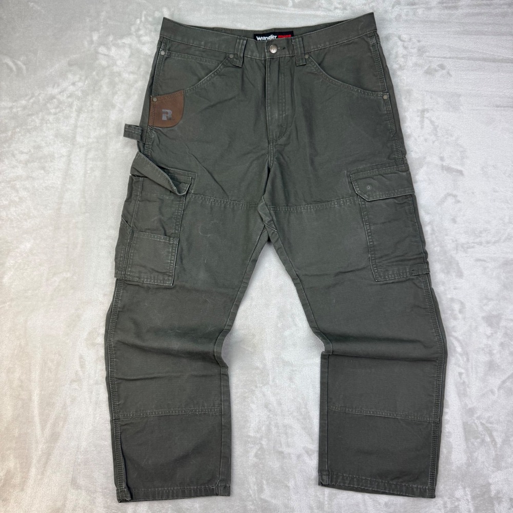 Wrangler Riggs Workwear Mens 34x30 Loden Olive Green Ranger Cargo Pants 3W060LD